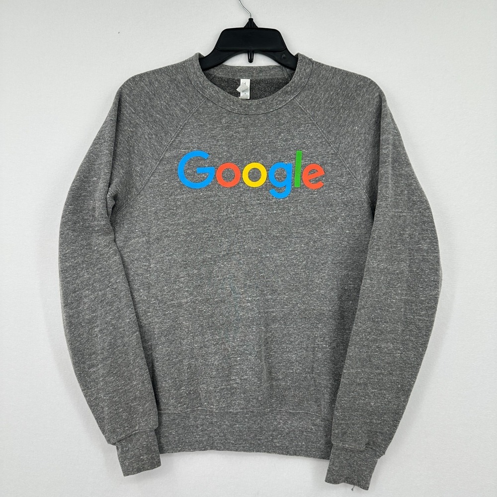 Google Crewneck Sweatshirt XS Build For Everyone Gray Logo Tech Online Employee